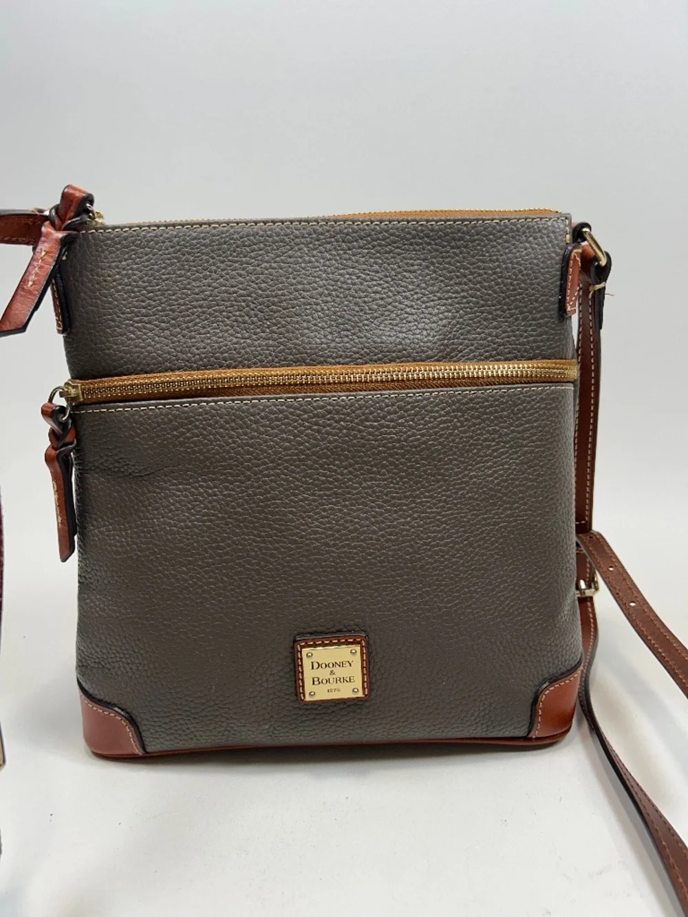DOONEY & BOURKE Pebbled Grain Leather Crossbody Dark Grayish Taupe $268